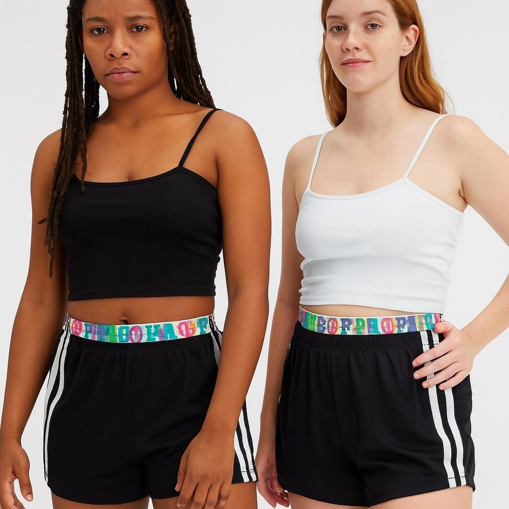 Faded Glory Black Casual Bottoms Vibrant Waistband